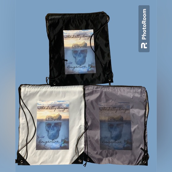 COPY - NWT The Salty Brigs, Brigantine, NJ Drawstring Back Pack - Gray - Picture 4 of 16